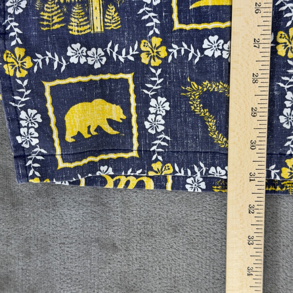 Reyn Spooner Cal Berkeley Bears Hawaiian Shirt Men XL Navy Blue University Aloha - Picture 7 of 9